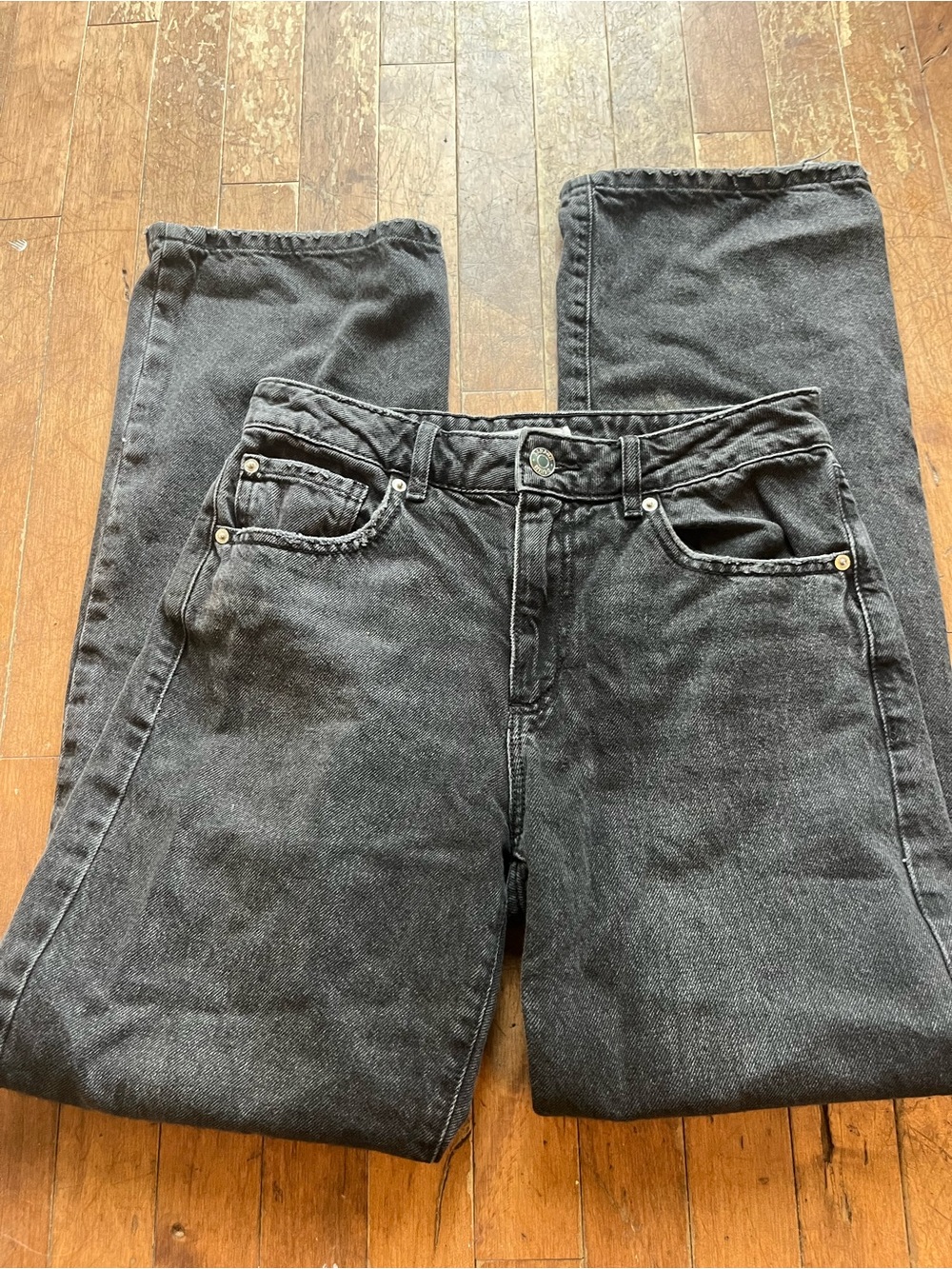 Garage Denim Black Wash Slouchy Wide Leg Jeans Size 3 / 26